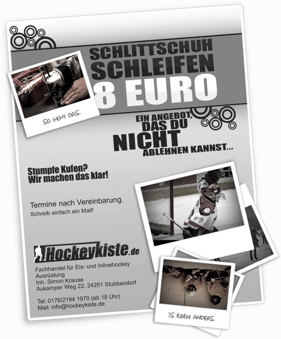 hockeykiste.de: Schlittschuhe schleifen 6 Euro!